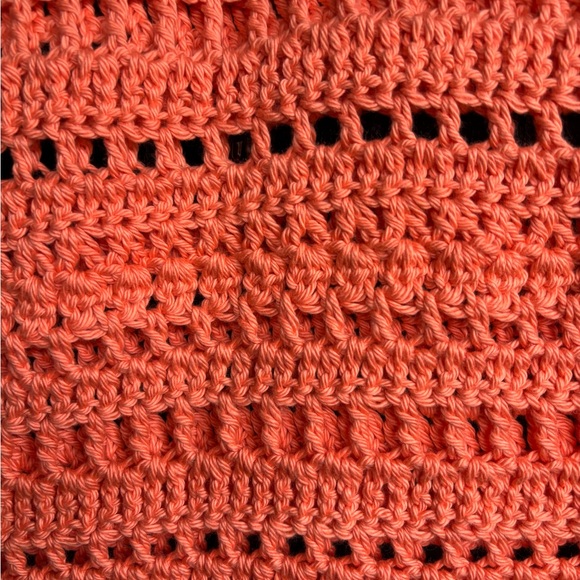 Elegant Coral Crochet Infinity Scarf - Picture 4 of 14